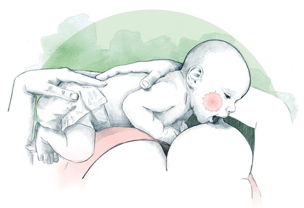När bebisen har ett stort öppet gap är det rätt läge att börja amma.